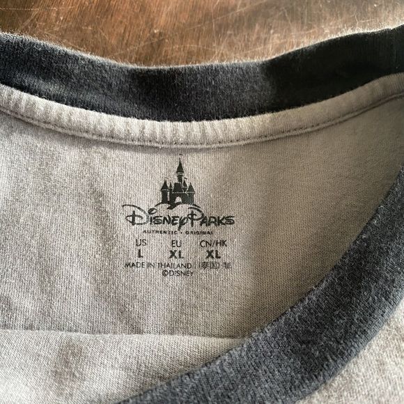 Disney Parks T Shirt Men's Large 3D Gray Disneyland Parks Mickey Embroidered Tee - Picture 4 of 9